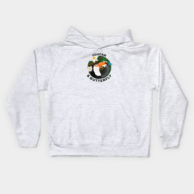 Toucan & Butterly Kids Hoodie by mawicasava